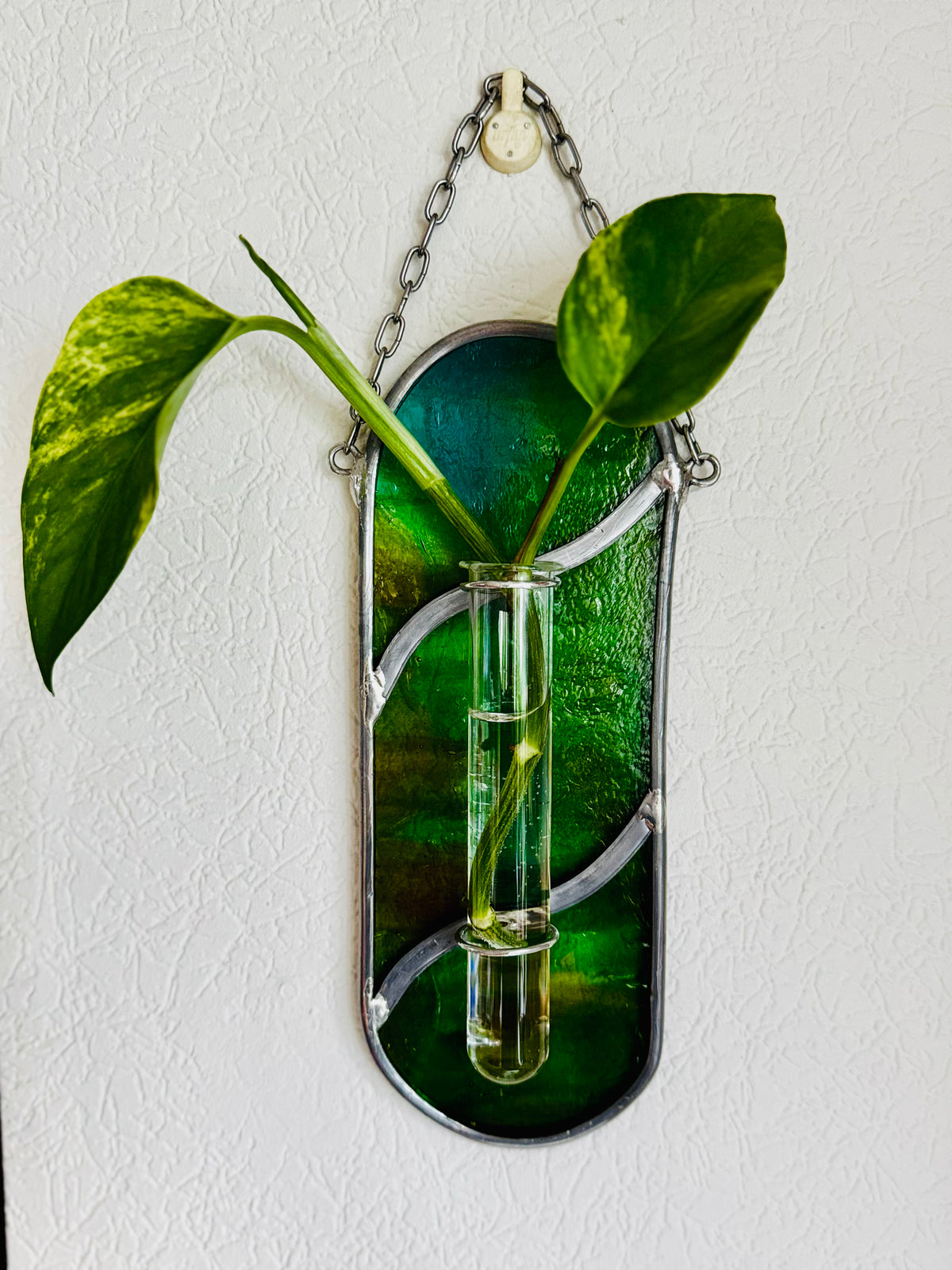 Hanger van glas in lood voor bloem of stek