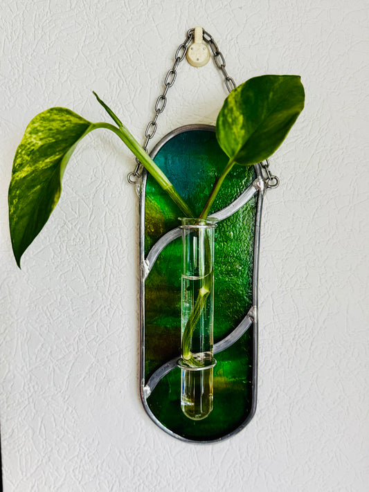 Hanger van glas in lood voor bloem of stek