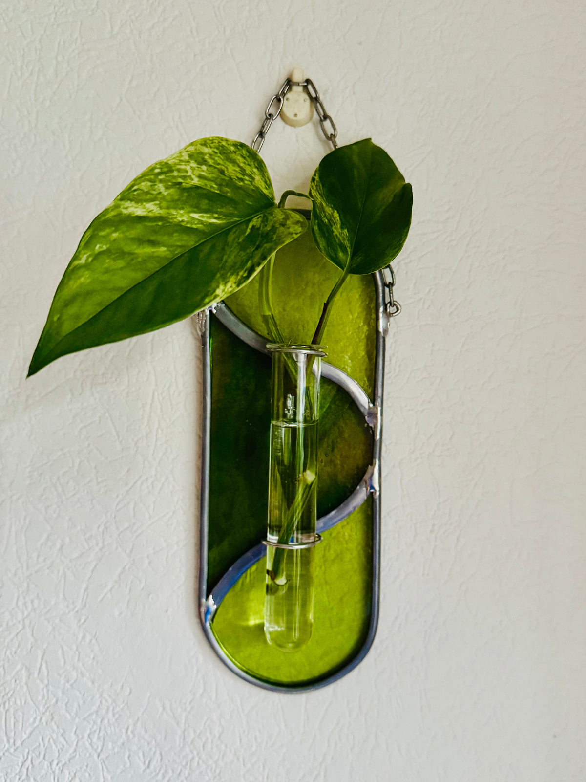Hanger van glas in lood voor bloem of stek
